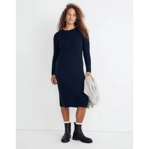 Madewell Navy Long Sleeve Dress